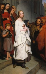 Marguerite odcházející kostel, 1838 od Ary Scheffer