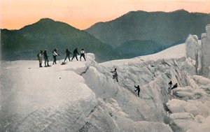 Crossing a Glacier, Mount Rainier, c1916
