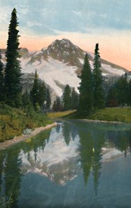 Mount Rainier a jezero Reflection, c1916