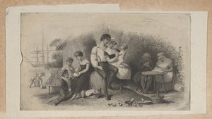 Bankovka viněta s postavami různého stáří, představující etapy života, ..., ca. 1824-37.