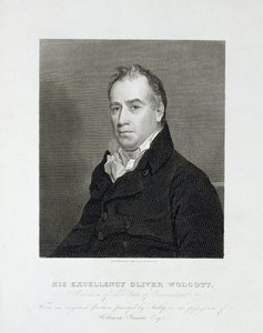Jeho Excelence Oliver Wolcott, guvernér státu Connecticut, c. 1820 (čárová rytina) od Asher Brown Durand