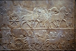 Ashurbanipal v bitvě u Til-Tuba, 650-620 př.nl od Assyrian