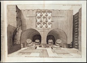 Interiér pyramidy - v ""Sphynx mystagoga"" od Athanase Kircher od Athanasius Kircher