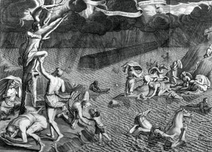 Scéna potopy, 1675 od Athanasius Kircher
