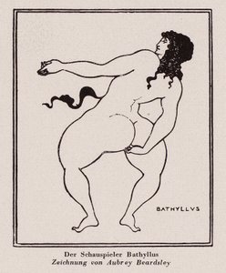 Bathyllus , římský tanečník a performer pantomimu (pero a inkoust)