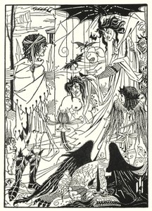 Dreams (rytina) od Aubrey (after) Beardsley