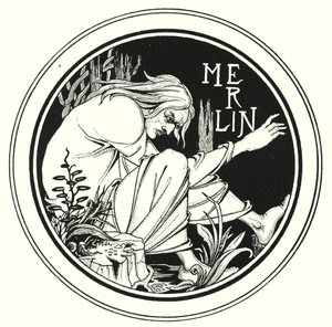 Merlin (rytina) od Aubrey (after) Beardsley