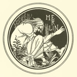 Merlin (litografie) od Aubrey (after) Beardsley