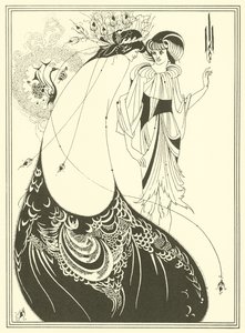 Paví sukně (litografie) od Aubrey (after) Beardsley
