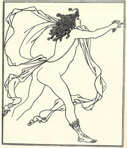 Apollo pronásleduje Daphne, 1896 od Aubrey Beardsley