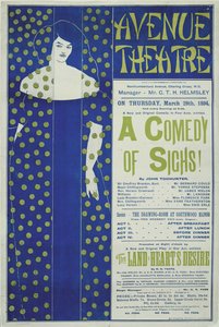 Avenue Theatre, komedie vzdechů! Plakát, 1894