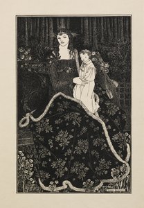 Vánoční přání z knihy padesáti kreseb od Aubrey Beardsley