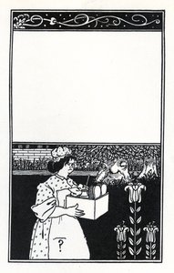 Návrh obálky knihy "The Barbarous Britishers" od H.D. Trailla od Aubrey Beardsley