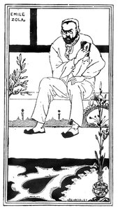 Emile Zola, 1893 88@Zola (1840-1902) francouzský spisovatel a romanopisec; ilustrace z časopisu 