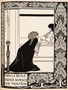 Jak La Beale Isoud ošetřoval sira Tristrama od Aubrey Beardsley