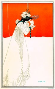 Isolda pije filtr lásky Aubrey Beardsley (1872-1898) podle opery Richarda Wagnera Tristan a Isolde (Iseult nebo Iseut, Yseut, Yseult, Ysolde) - Artušovská keltská legenda - Secese - chromolitografie (chromolitografie) W. Griggs , The od Aubrey Beardsley