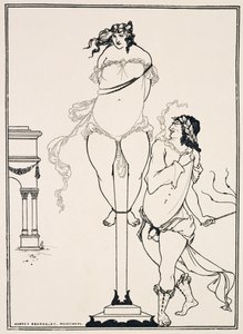 Juvenal bičuje ženu,1896 (rytina) od Aubrey Beardsley
