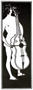 Muž s violoncellem, kolem roku 1894 od Aubrey Beardsley