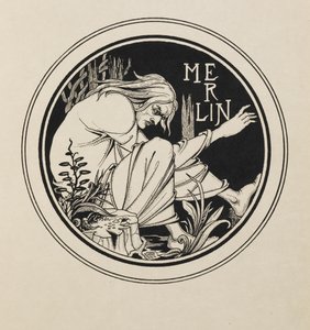 Merlin z knihy padesáti kreseb od Aubrey Beardsley