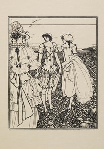 Na pláži Dieppe (The Bathers), z Knihy padesáti kreseb od Aubrey Beardsley