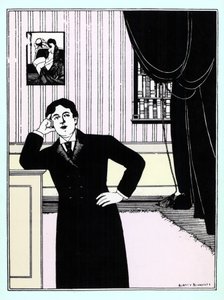 Oscar Wilde, kolem roku 1895 (sítotisk) od Aubrey Beardsley