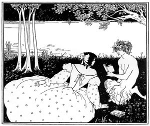 Pan čtení ženě u potoka, 1898. od Aubrey Beardsley