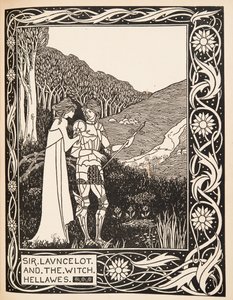 Sir Launcelot a čarodějnice Hellawes od Aubrey Beardsley
