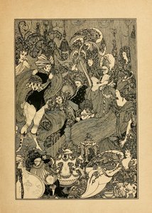 Znásilnění zámku. Ilustrace pro The Cave of Spleen od Alexandra Popea od Aubrey Beardsley