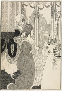 Záchod, z knihy Znásilnění zámku od Alexandra Popea, kolem roku 1895-96 (pero a inkoust) od Aubrey Beardsley