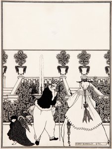 Vyjíždění Amora ze zahrady přípravná kresba k obálce filmu The Savoy, č. 3, červenec 1896 od Aubrey Beardsley