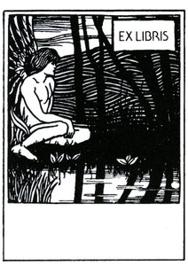 Vignette ex libris (ex-libris) od Aubrey Beardsley (1872-1898) od Aubrey Beardsley