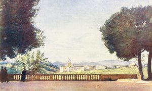 Řím: Petra z vily Pamphili Doria (barevná litografie)