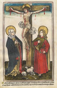 Kristus na kříži s Pannou Marií a svatým Janem od Augsburg 15th Century