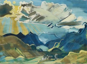 Balmalp se Schächentally a Uri Rotstock, 1927-28 (hlína na plátně) od August Babberger