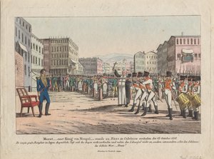 Poprava Joachima Murata popravčí četou v Pizzo Calabro, 13. října 1815, asi 1820