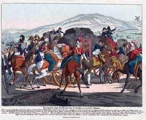 Napoleonův let po bitvě u Waterloo (1815) - Campe, August Friedrich Andreas (1777-1846) - Lept, akvarel - 21,5x26,3 - Soukromá sbírka
