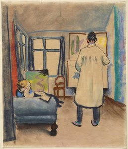 Franz a Maria Marc v ateliéru Augusta Mackeho v Bonnu od August Macke