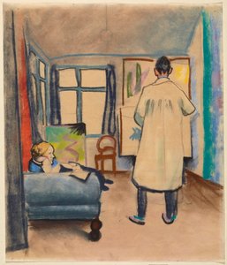 Franz a Maria Marcovi v ateliéru Augusta Mackeho v Bonnu od August Macke