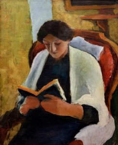 Čtení žena v červeném křesle od August Macke