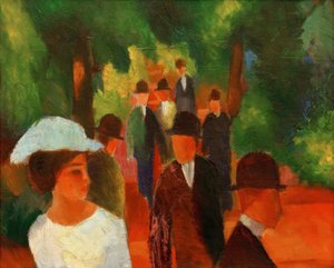 Promenáda (s bílou dívkou v poloviční délce) od August Macke