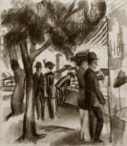 Chodci pod stromy od August Macke