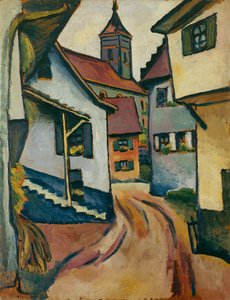 Ulice s kostelem v Kandernu od August Macke