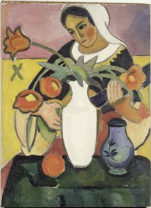 Hráč na loutnu, 1910. od August Macke