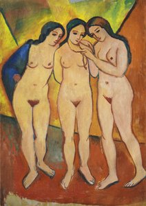 Tři akty, oranžová a červená, 1912