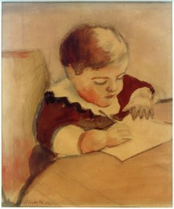 Walter, malování u stolu od August Macke