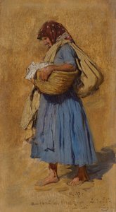 Farmářova žena smrká, asi 1871-1874 od August Ritter von Pettenkofen