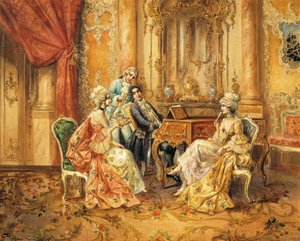 U klavíru Štěpán Sedláček (1868-1936), olej na plátně od August Stephan Sedlacek