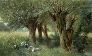 A. Allonge, Na louce / obraz, 1880 od Auguste Allonge