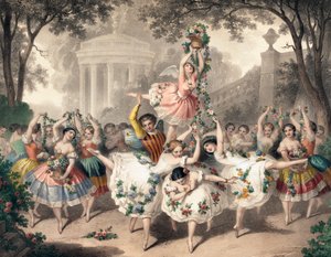 Balet v opeře, francouzský umělec Pierre-Auguste Belin od Auguste Belin