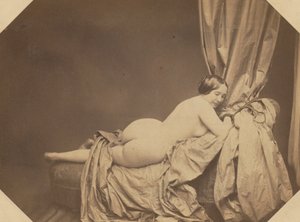 Akademický akt, ležící na pohovce, c. 1855.